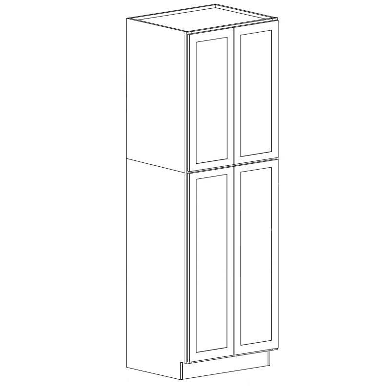 Coastal White Shaker 30"W X 30"H Wall Pantry Top