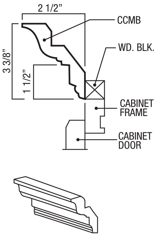 Granville Rustic Hickory 8' Crown Molding Assembled
