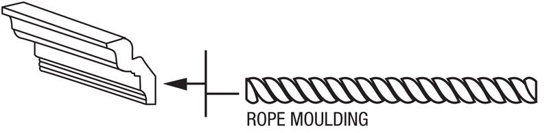 Granville Rustic Hickory 8' Rope Molding Assembled