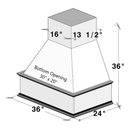 Dark Caramel Range Hood Cover W36" X H36" X D24"