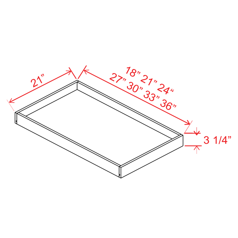 Slim Shaker White Oak Roll Out Tray - Fits B30