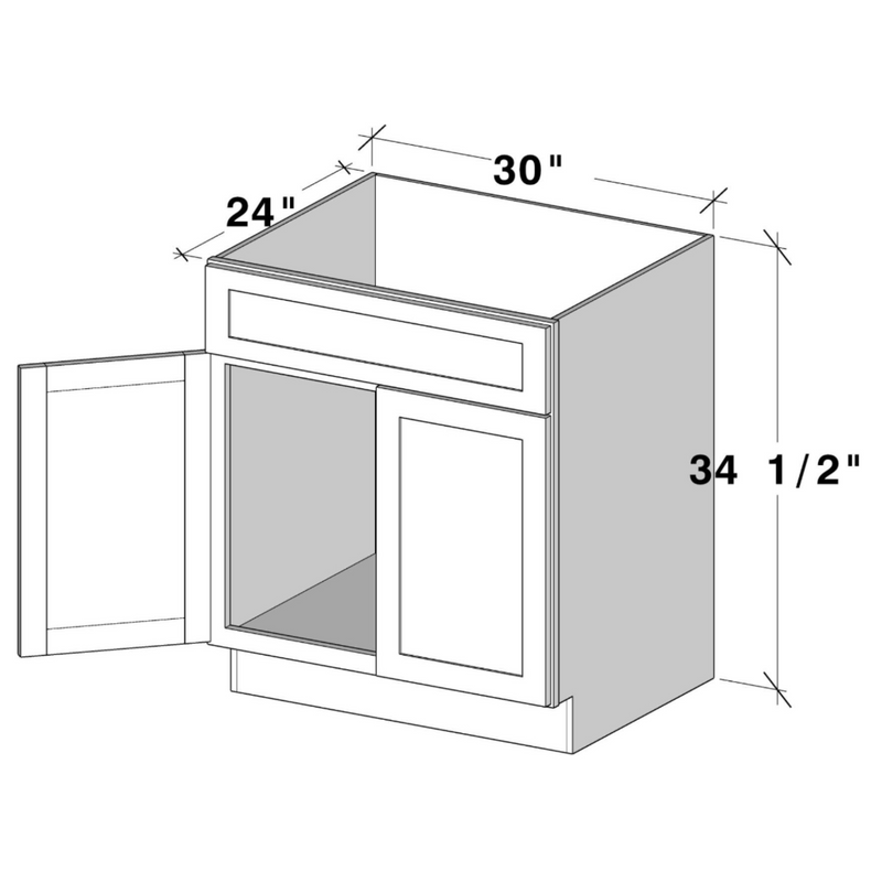 Cyber Grey Sink Base W30" X H34.5" X D24"