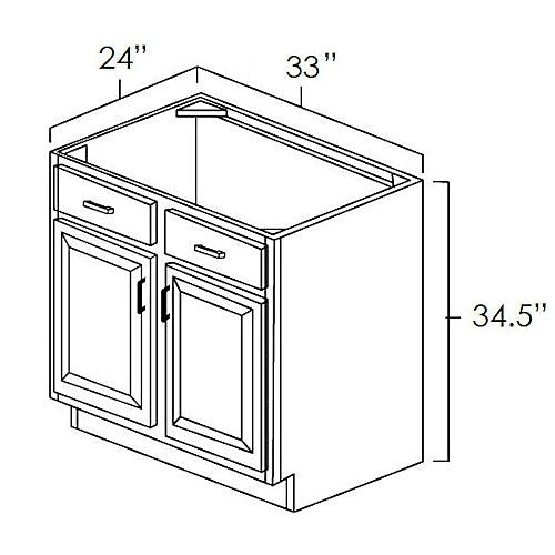 Prescott White 33" Sink Base Assembled