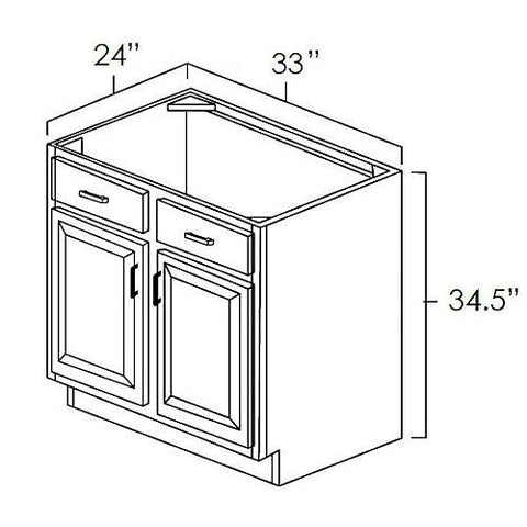 Prescott White 33" Sink Base Assembled