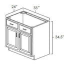 White Shaker 33" Sink Base