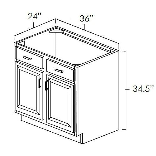 Prescott White 36" Sink Base