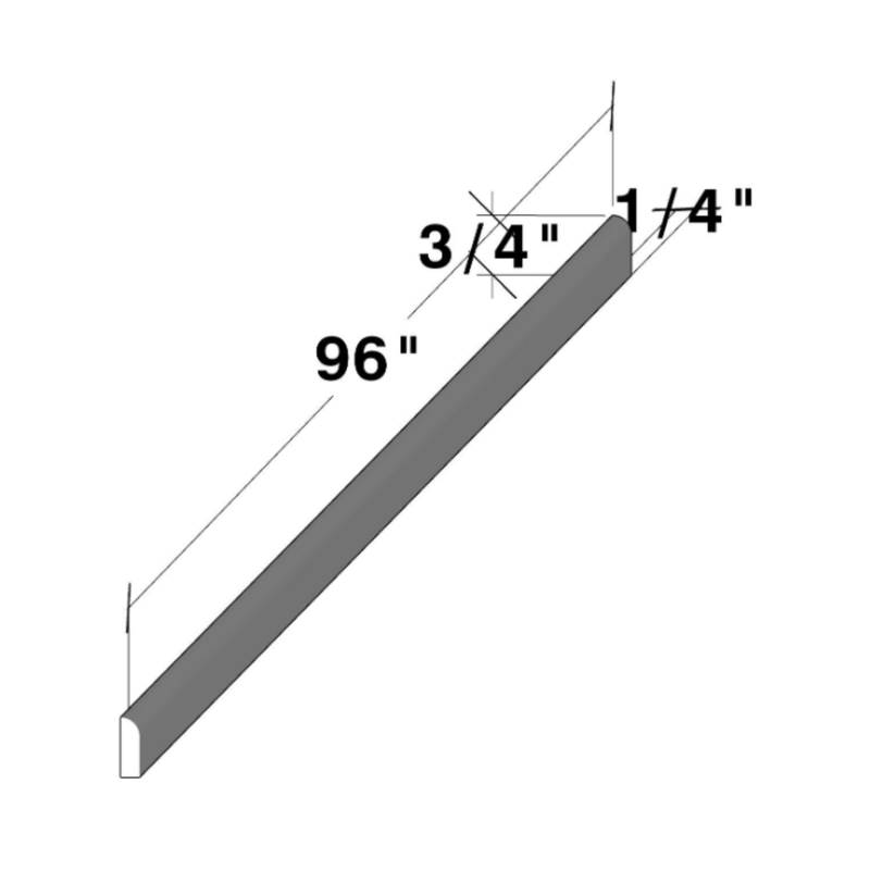 Graphite Shaker Scribe Molding W96" X H0.75" X D0.25"