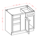 Shaker Essence Oak Blind Base Cabinet - 45"W x 34-1/2"H x 24"D -1D-1DR
