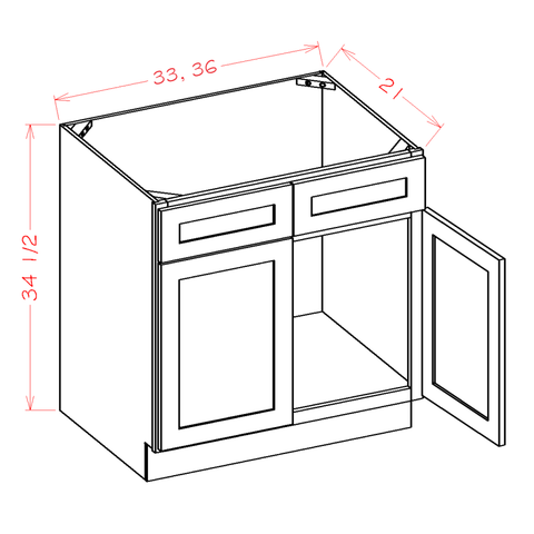 Ridgeline White 33" Vanity Sink Base