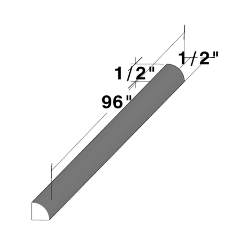 Arctic White Slim Shaker Shoe Molding W96" X H0.75" X D0.75"