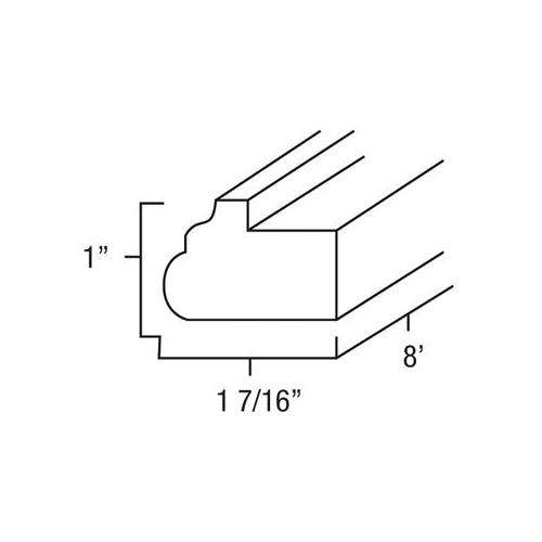 Smoky Gray 8' Light Rail Molding