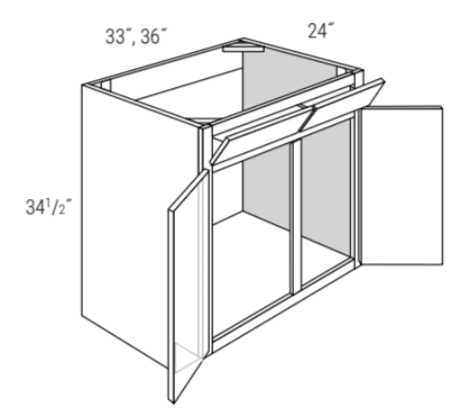 Rigby White Shaker 36" Sink Base with Tilt Outs