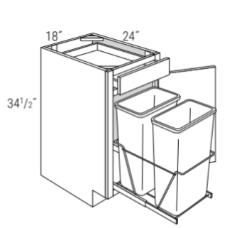 Rigby Mist 18" Base Cabinet with Trash Pullout