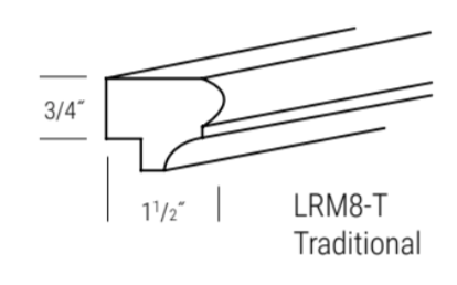 Rigby White 1 1/2"D x 1"H x 96"W Traditional Light Rail Molding