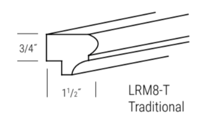 Hadley Drift 1 1/2"D x 1"H x 96"W Traditional Light Rail Molding