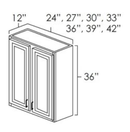 Platinum Shaker 39" W x 36" H Wall Cabinet