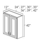 Platinum Shaker 39" W x 42" H Wall Cabinet Pre-Assembled