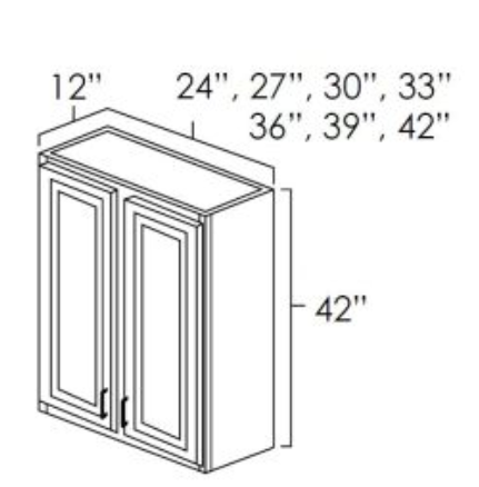 Butterscotch Shaker 39" W x 42" H Wall Cabinet