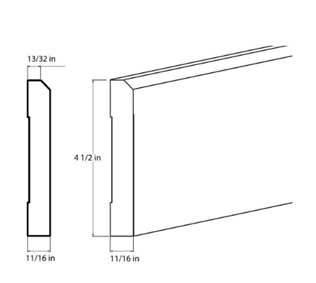 Butterscotch Shaker 8' Decorative Base Moulding