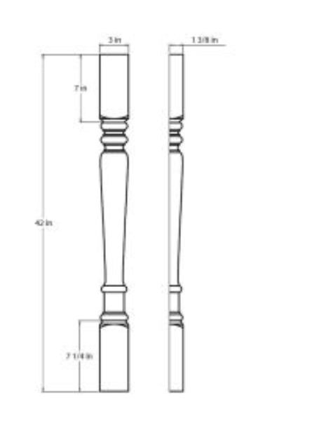 Butterscotch Shaker Split Corner Decorative Leg