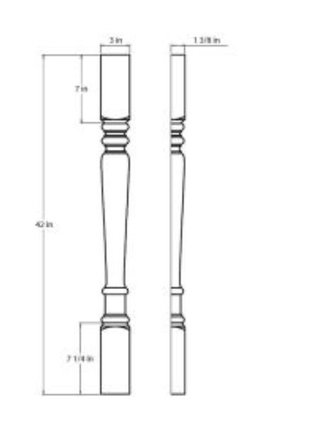 Prescott Mercury Split Corner Decorative Leg