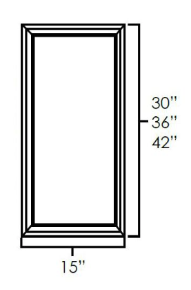 Prescott Mercury 30" Single Plain Glass Door Assembled