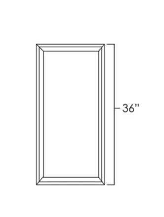 Aspen White 36" Single Plain Glass Door
