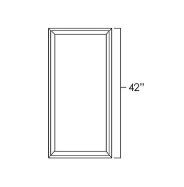Aspen White 42" Single Plain Glass Door