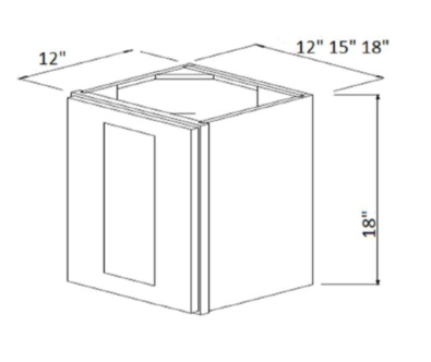 Prescott Mercury 15" Single Door Wall Cabinet