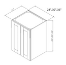 Knotty Hickory Shaker 30" W x 36" H Double Door Wall Cabinet Pre-Assembled