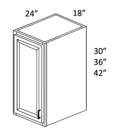 Platinum Shaker 30" Single Door Wall Cabinet