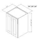 Knotty Hickory Shaker 24" W x 42" H Double Door Wall Cabinet Pre-Assembled