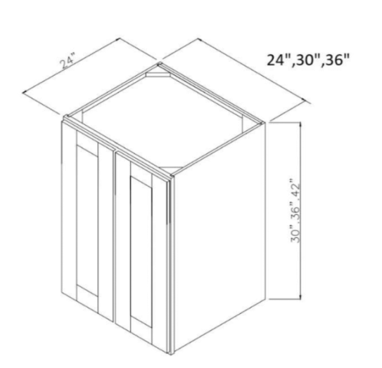 Platinum Shaker 30" W x 42" H Double Door Wall Cabinet