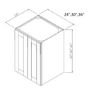 Platinum Shaker 36" W x 42" H Double Door Wall Cabinet Pre-Assembled