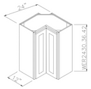 Midnight Black Shaker 24" x 30" Wall Easy Reach Corner Cabinet Pre-Assembled