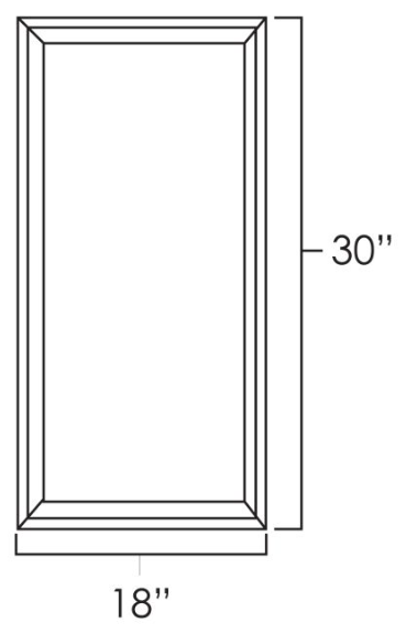 Platinum Shaker 18" x 30" Single Plain Glass Doors