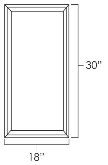 Knotty Hickory Shaker 18" x 30" Single Plain Glass Doors