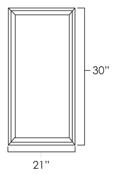 Knotty Hickory Shaker 21" x 30" Single Plain Glass Doors