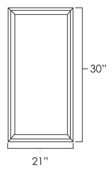 Platinum Shaker 21" x 30" Single Plain Glass Doors