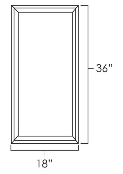 Platinum Shaker 18" x 36" Single Plain Glass Doors