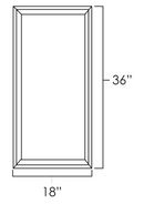 Platinum Shaker 18" x 36" Single Plain Glass Doors Pre-Assembled