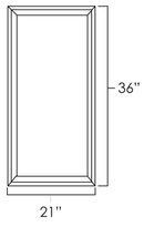 Knotty Hickory Shaker 21" x 36"  Single Plain Glass Doors Pre-Assembled