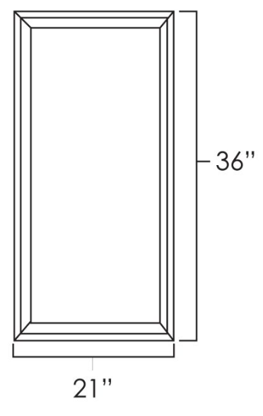 Prescott Mercury 21" x 36"  Single Plain Glass Doors