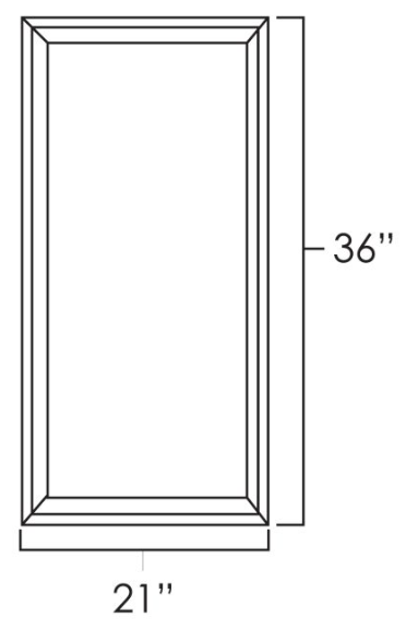 Platinum Shaker 21" x 36"  Single Plain Glass Doors