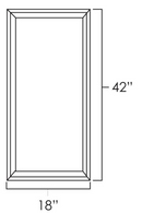 Knotty Hickory Shaker 18" x 42"  Single Plain Glass Doors