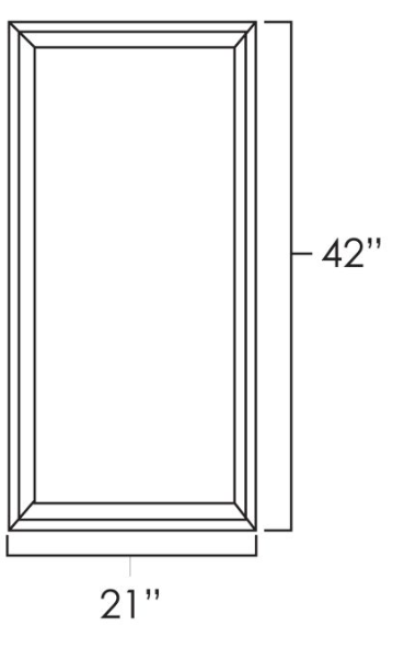 Platinum Shaker 21" x 42"  Single Plain Glass Doors