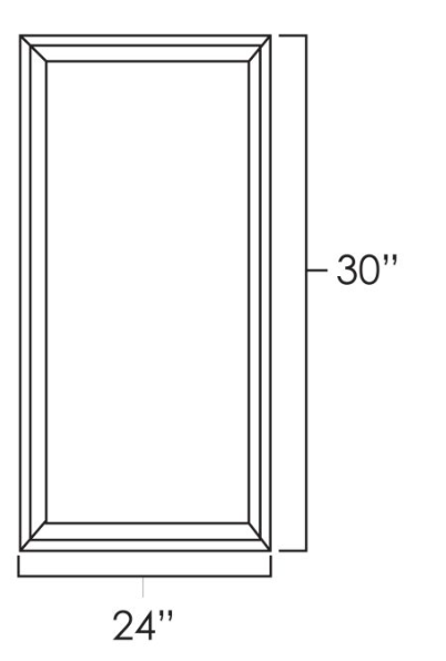 Platinum Shaker 24" x 30" Wall Cabinet Plain Glass Doors