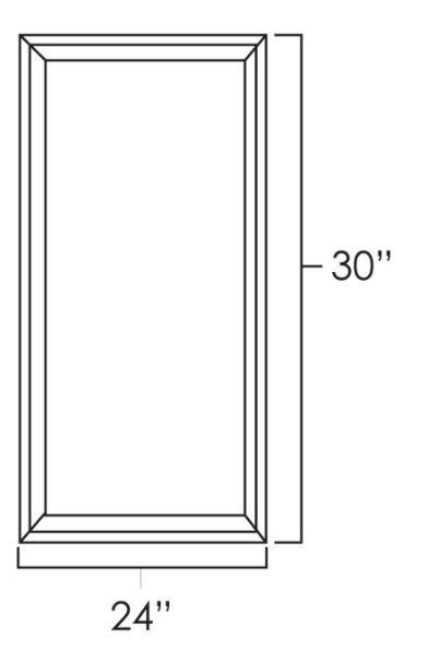 Knotty Hickory Shaker 24" x 30" Wall Cabinet Plain Glass Doors