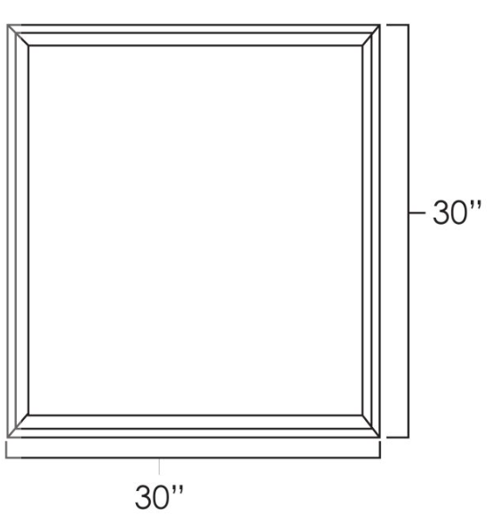 Platinum Shaker 30" x 30" Wall Cabinet Plain Glass Doors