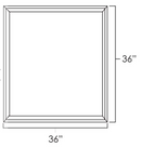 Rustic Hickory Shaker 36" x 36" Wall Cabinet Plain Glass Doors Pre-Assembled